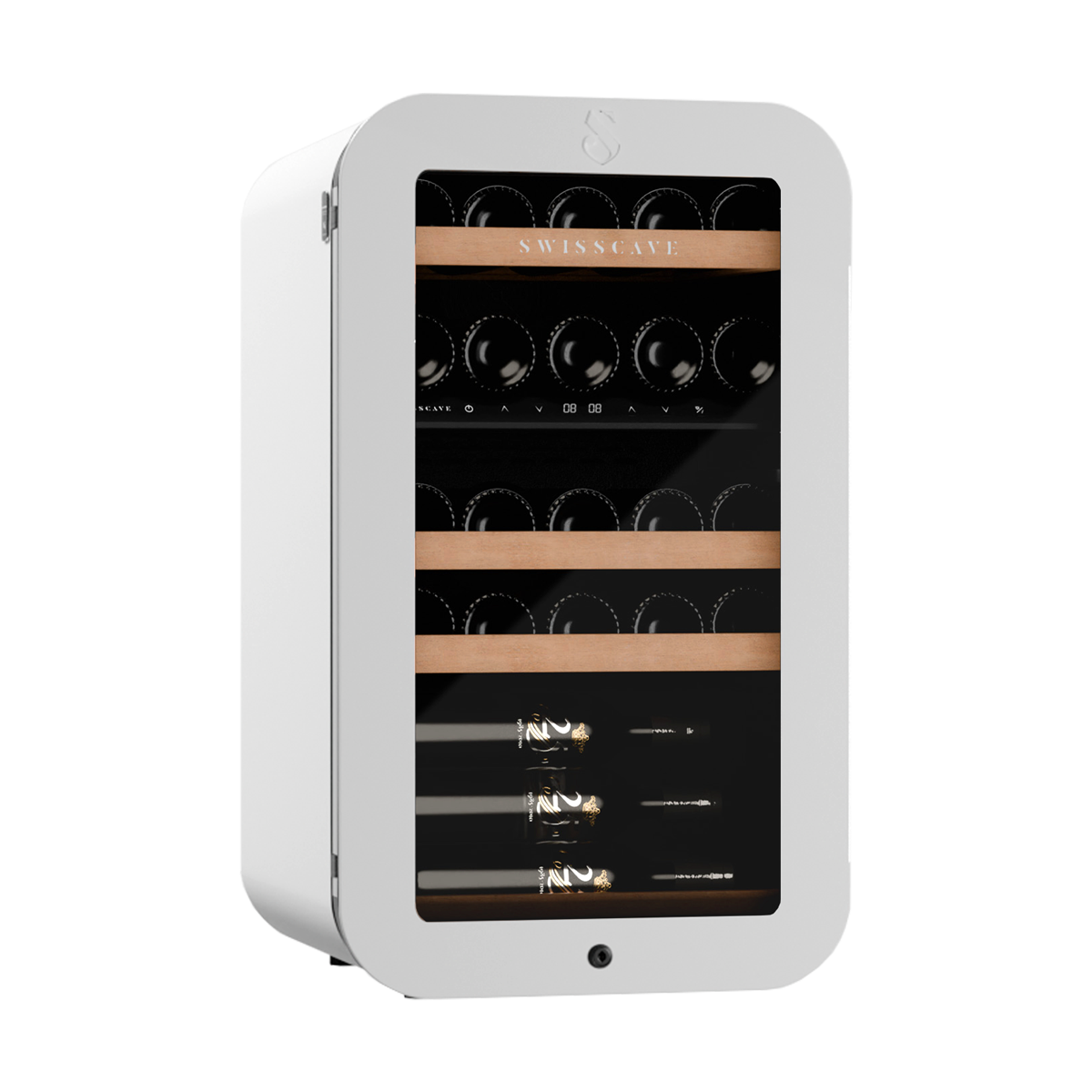 Swisscave Dual Zone Wine Cooler White 26 bottle WLB-120DF-WHITE