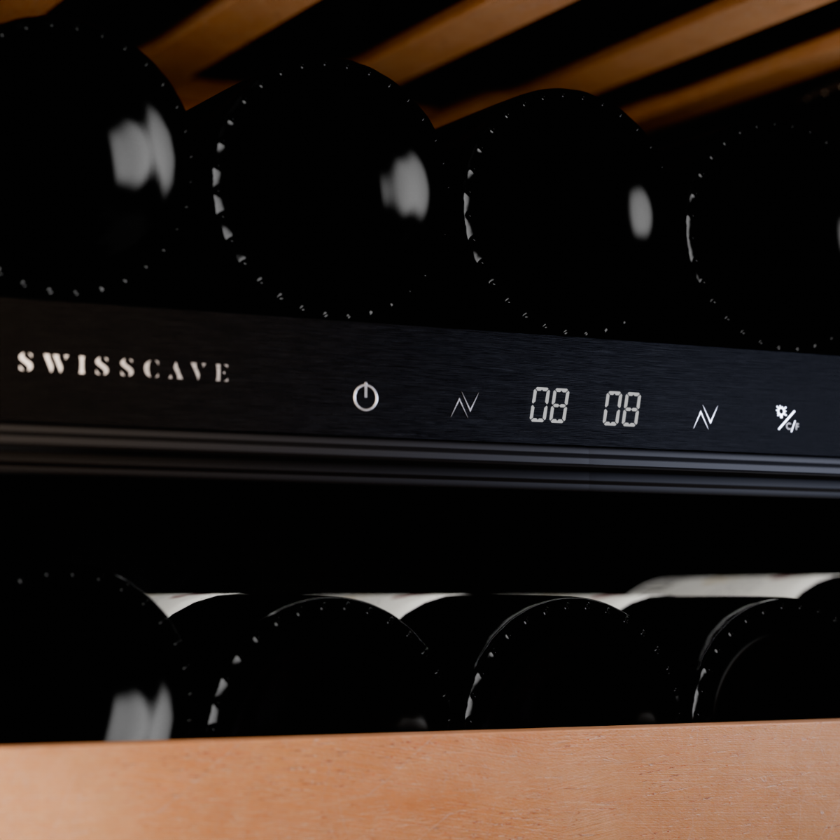 Swisscave Dual Zone Wine Cooler Black 26 bottles WLB-120DF-BLACK