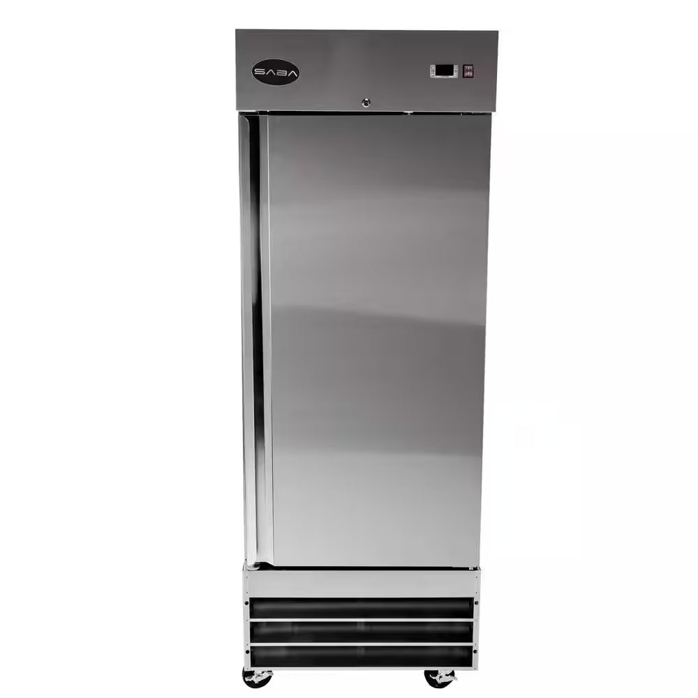 29 In. W 23 Cu. Ft. One Door Commercial Reach in Upright Refrigerator in Stainless Steel