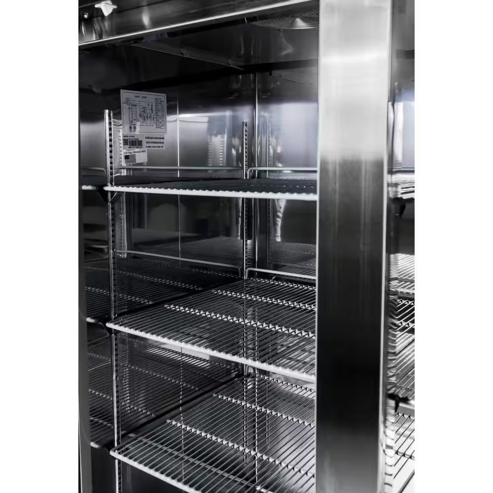 54 In. W 47 Cu. Ft. Two Door Commercial Reach in Upright Refrigerator in Stainless Steel