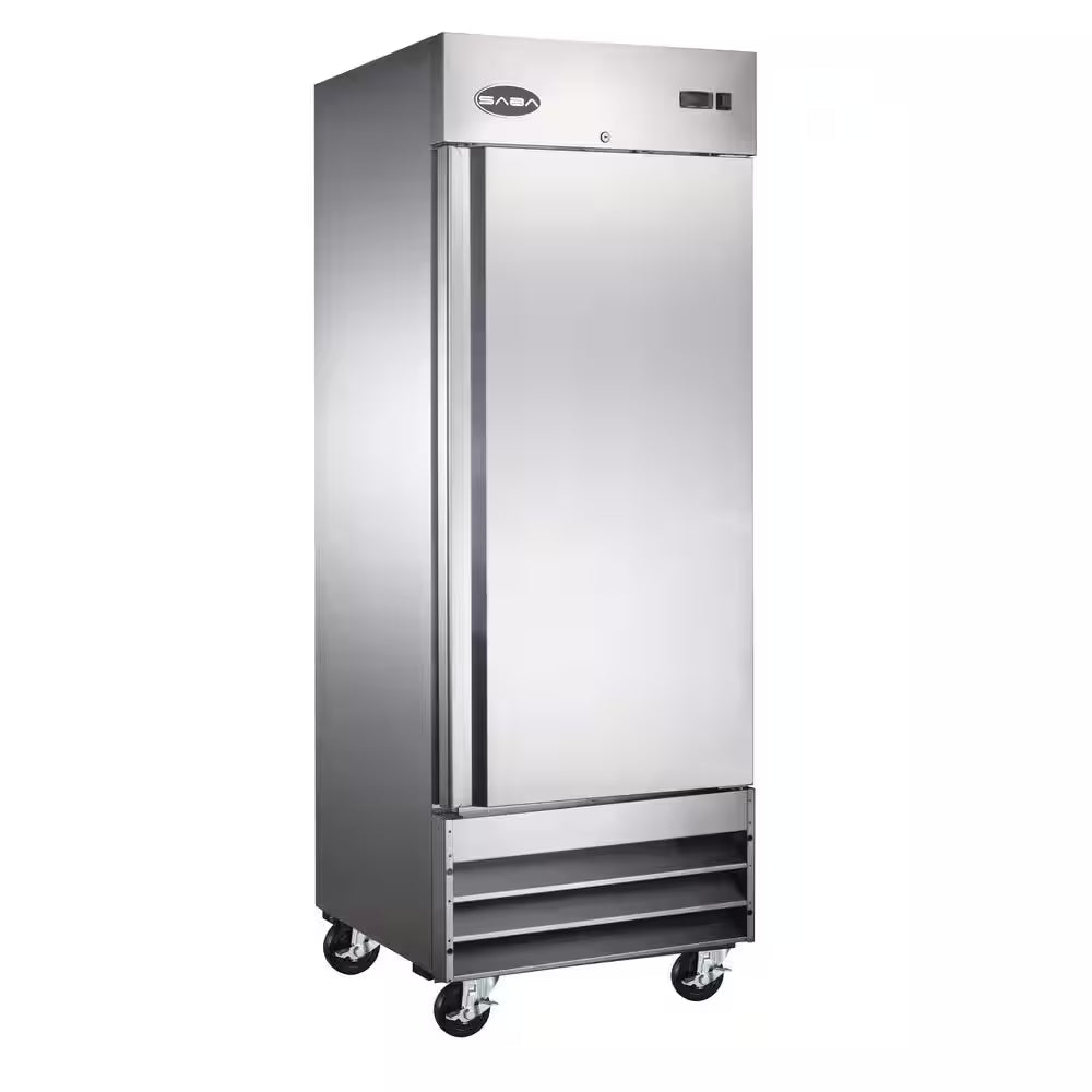 29 In. W 23 Cu. Ft. One Door Commercial Reach in Upright Refrigerator in Stainless Steel