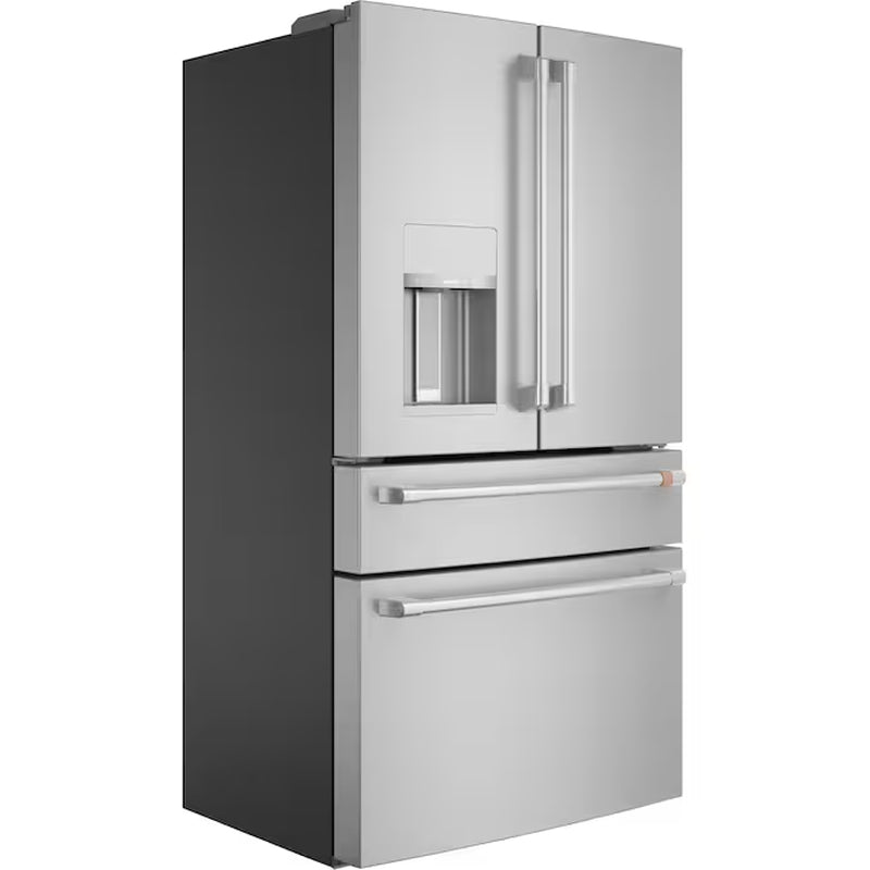 Counter-Depth 22.3-Cu Ft 4 -Door 36-In Wide Smart Compatible French Door Refrigerator with Ice Maker with Water and Ice Dispenser ( Platinum Glass ) ENERGY STAR Certified