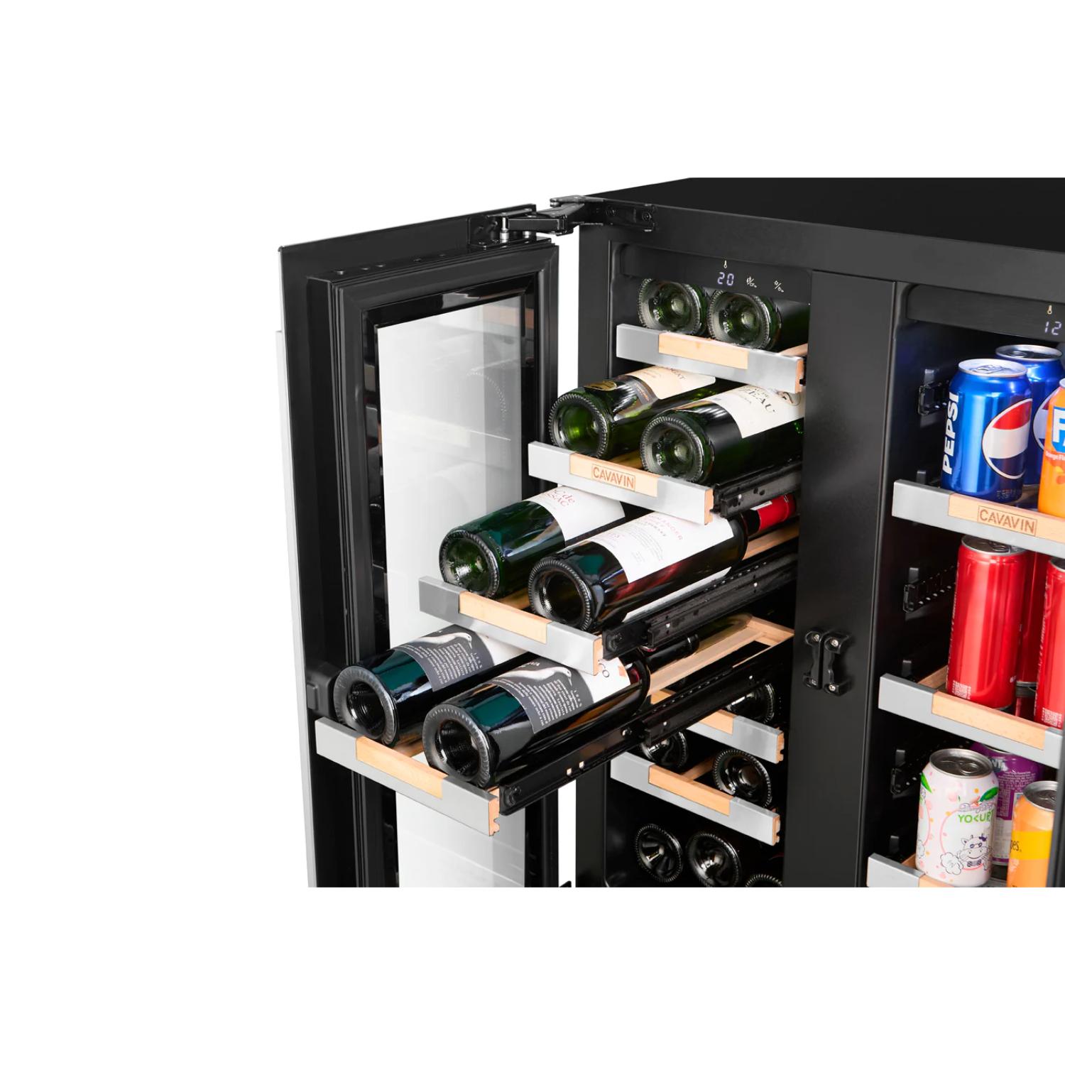 VINOA Beverage Center bottles and cans