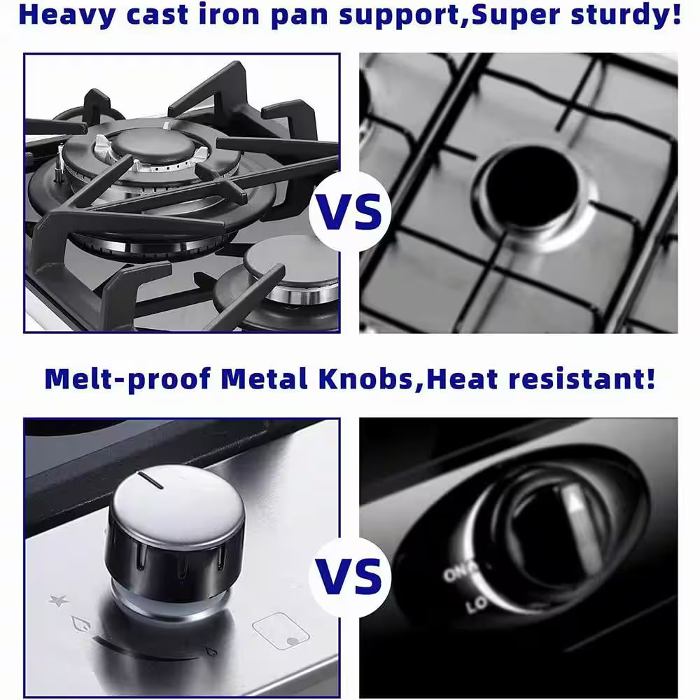 Profile 12 In. 2 Burners Recessed Gas Cook Top in Stainless Steel with Melt-Proof Metal Knobs