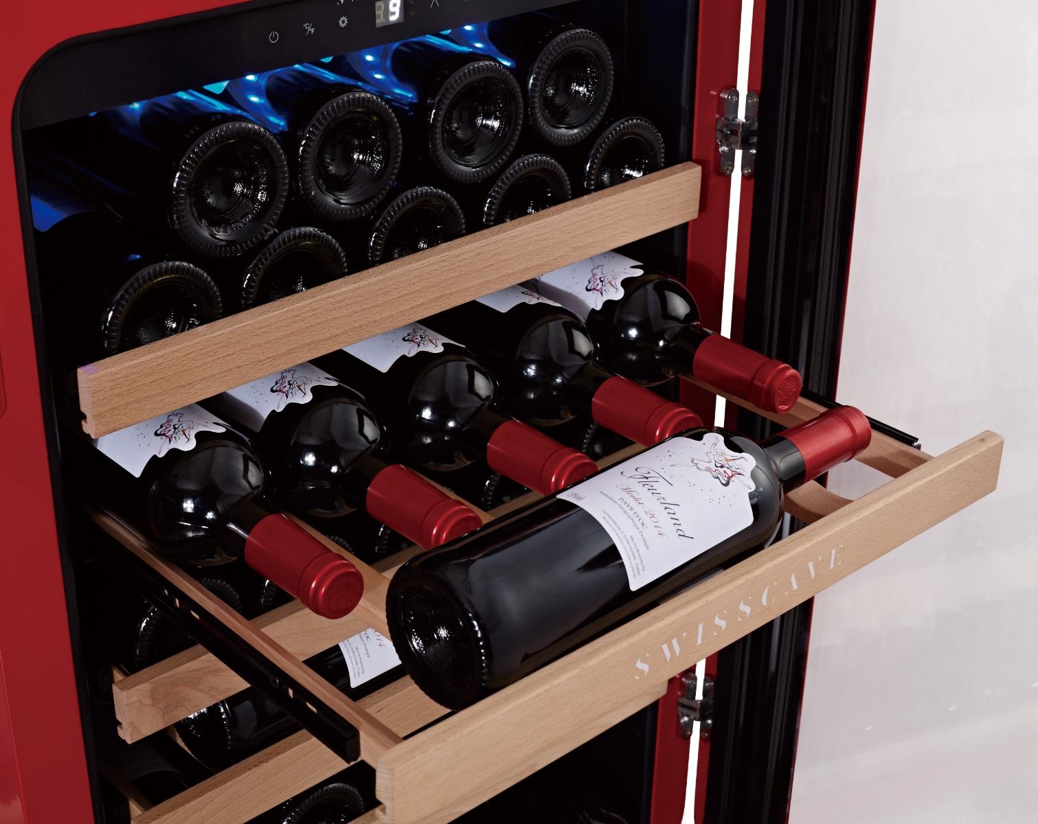 Swisscave Single Zone Wine Cooler RED 35 bottle WL120F-RED