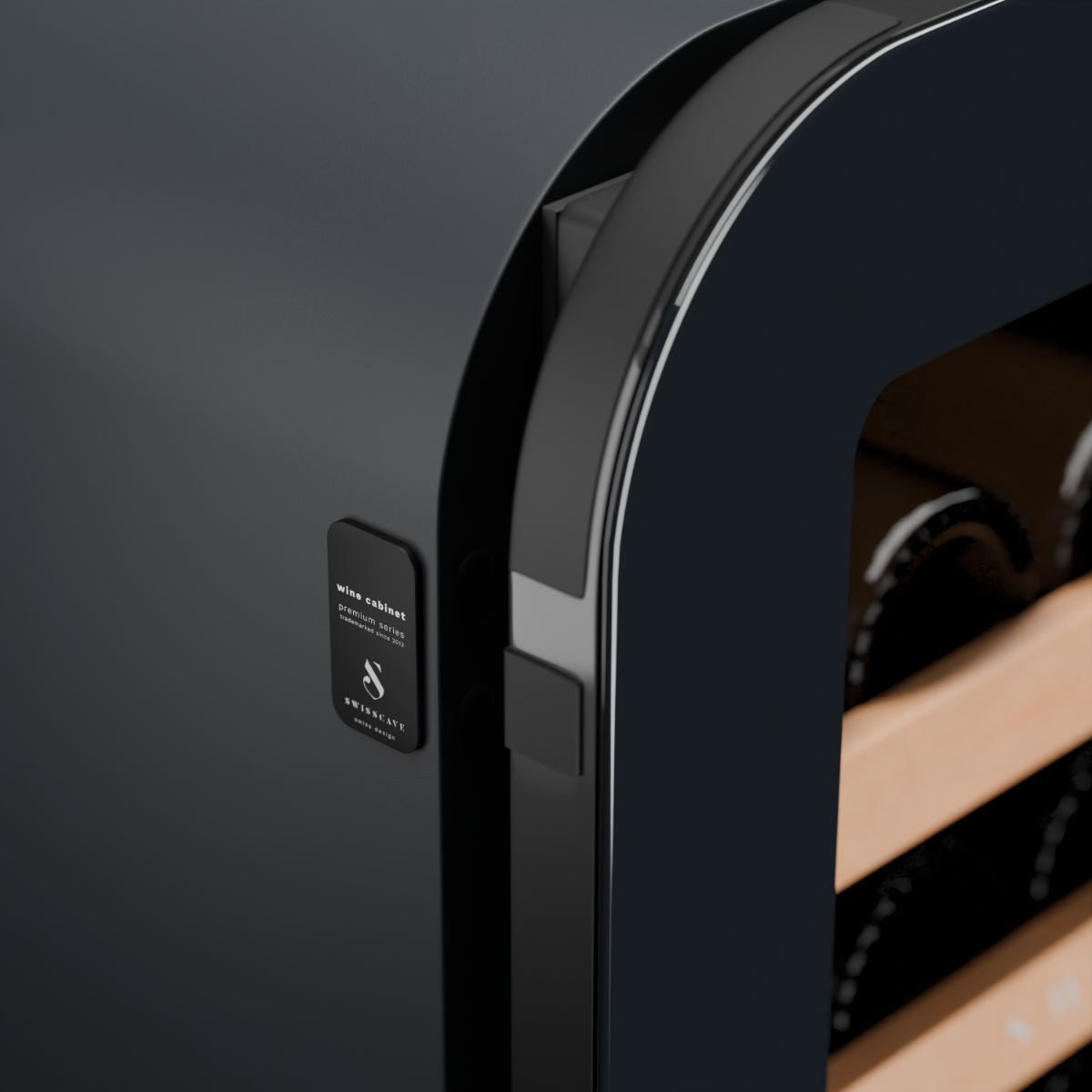 Swisscave Black dual zone wine cooler 68 bottle WLB-320DF