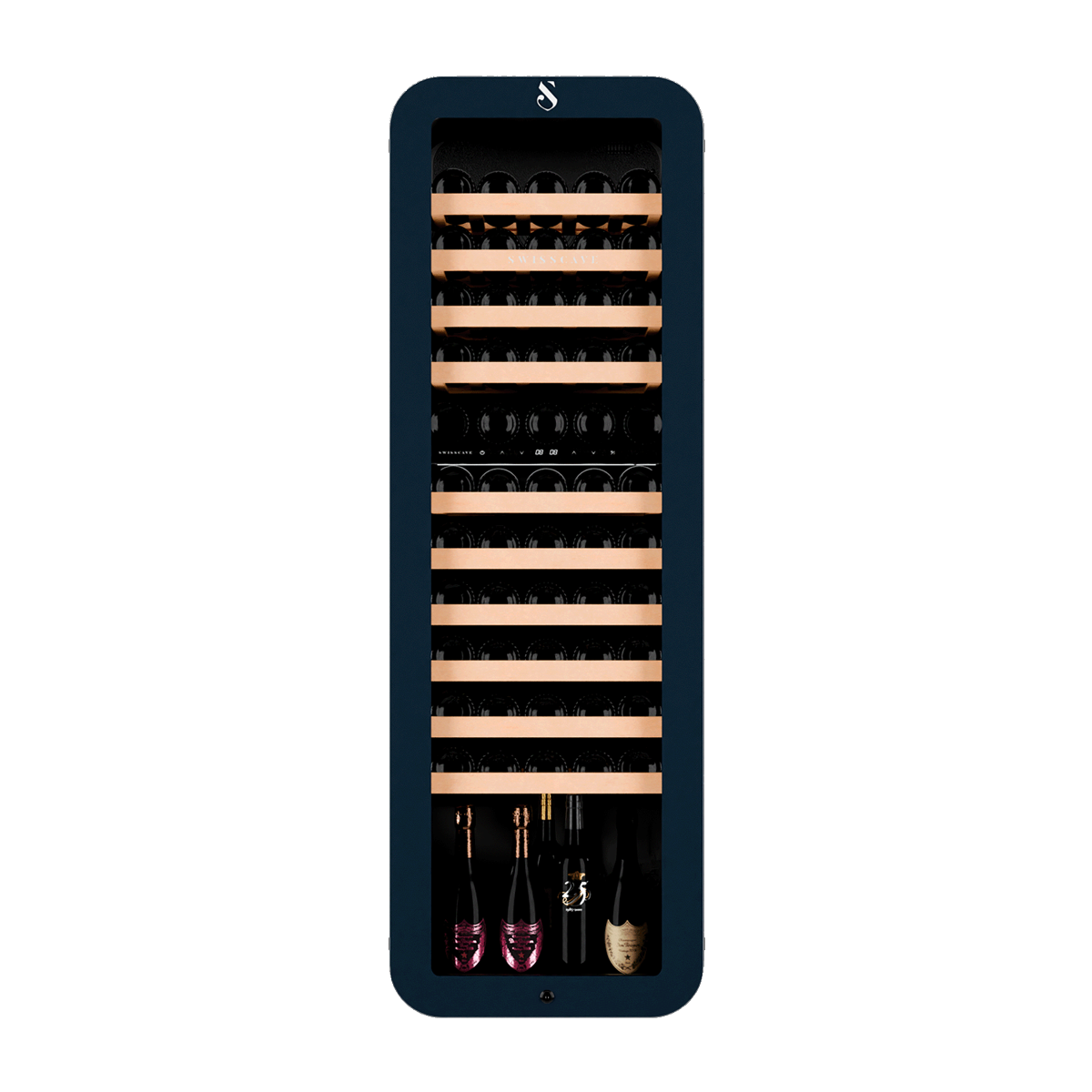 Swisscave Black dual zone wine cooler 68 bottle WLB-320DF