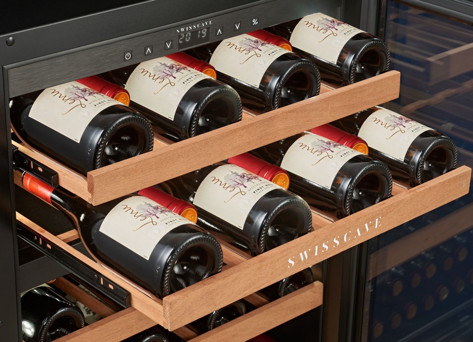 Swisscave Dual Zone Wine Cooler Panel ready 39 bottle WUB-60DFP