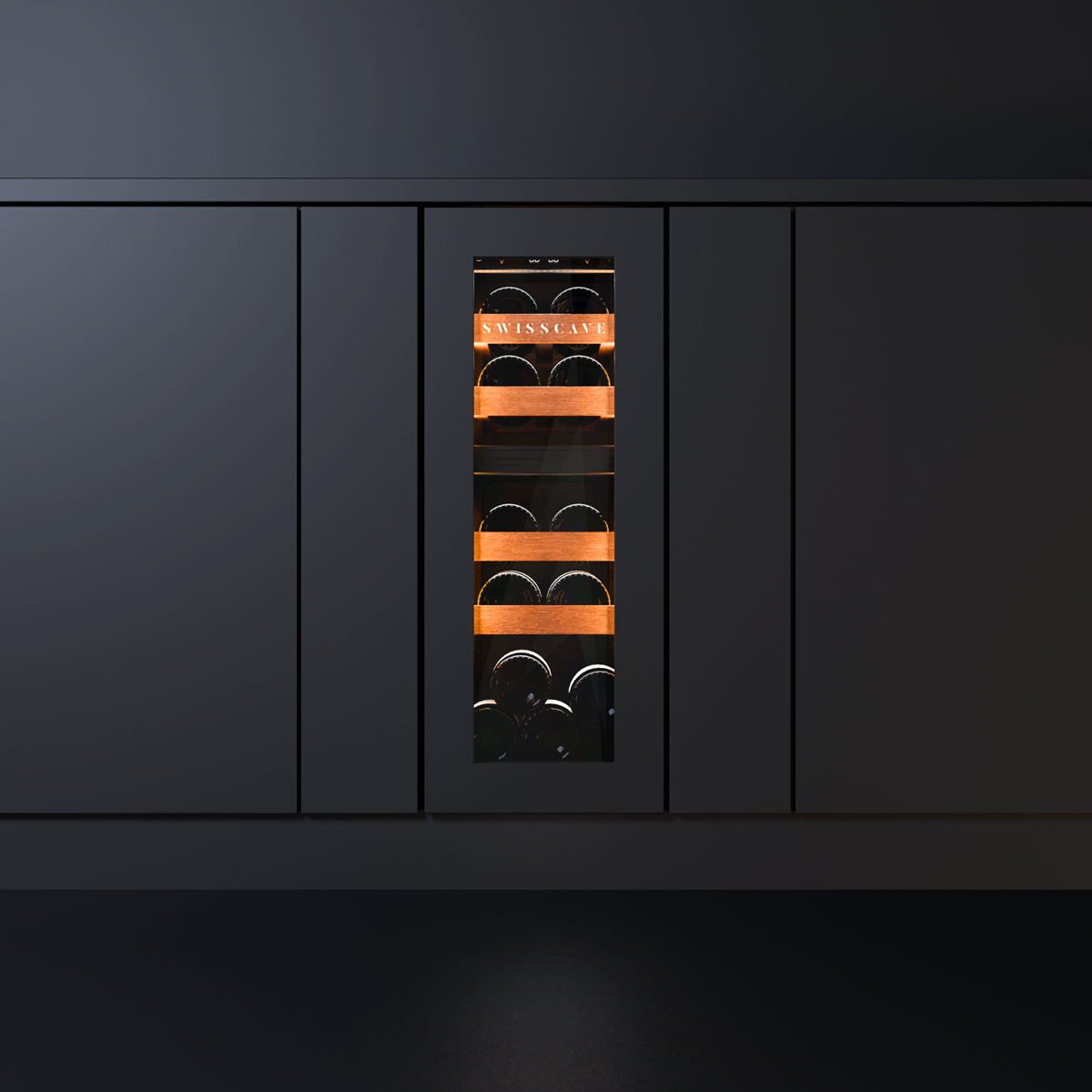 Swisscave Dual Zone Wine Cooler Panel Ready 13 bottle WUB-30DFP