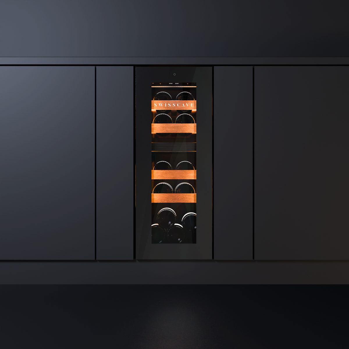 Swisscave Touch to open Dual Zone Wine Cooler 13 bottle WUB-30DFT