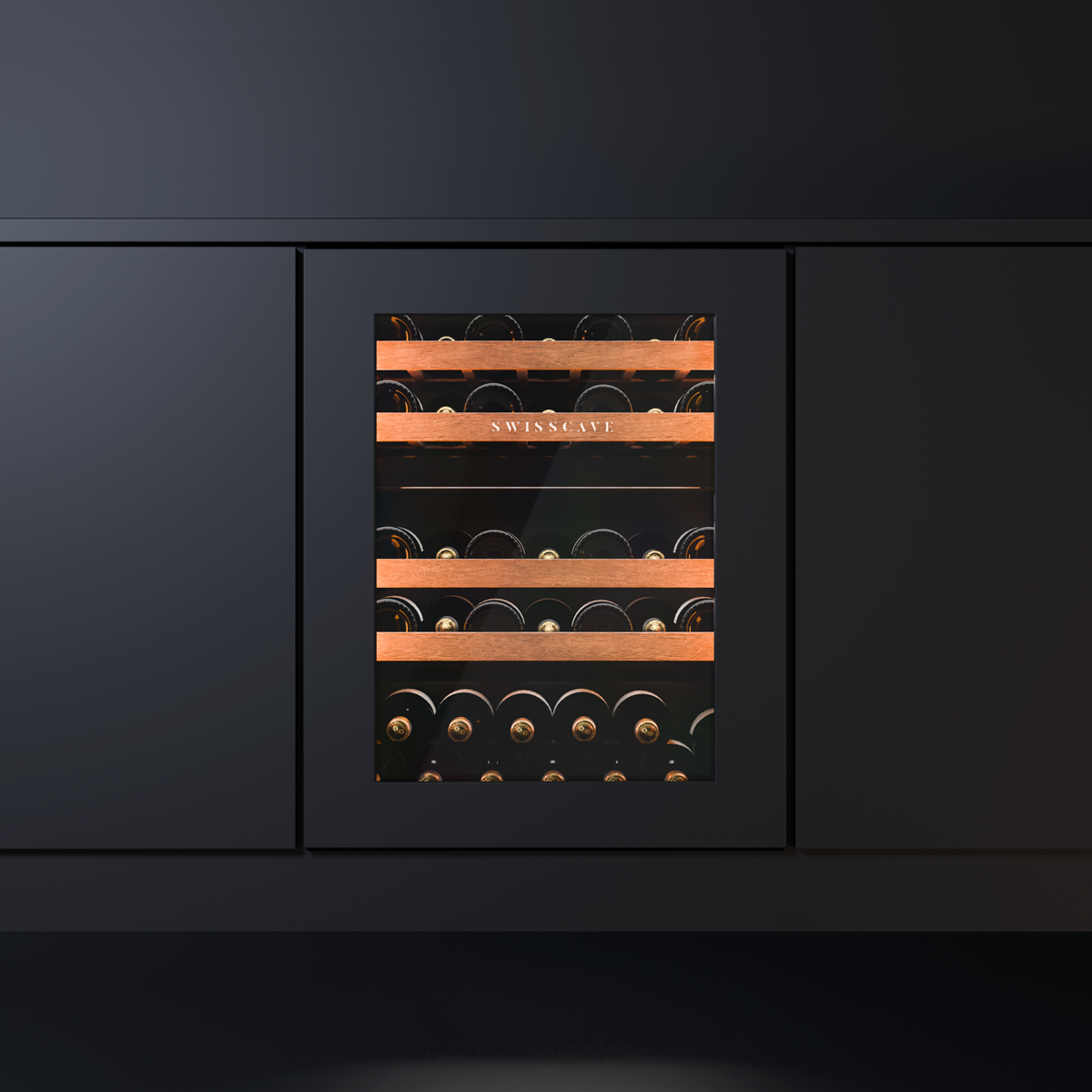 Swisscave Dual Zone Wine Cooler Panel ready 39 bottle WUB-60DFP