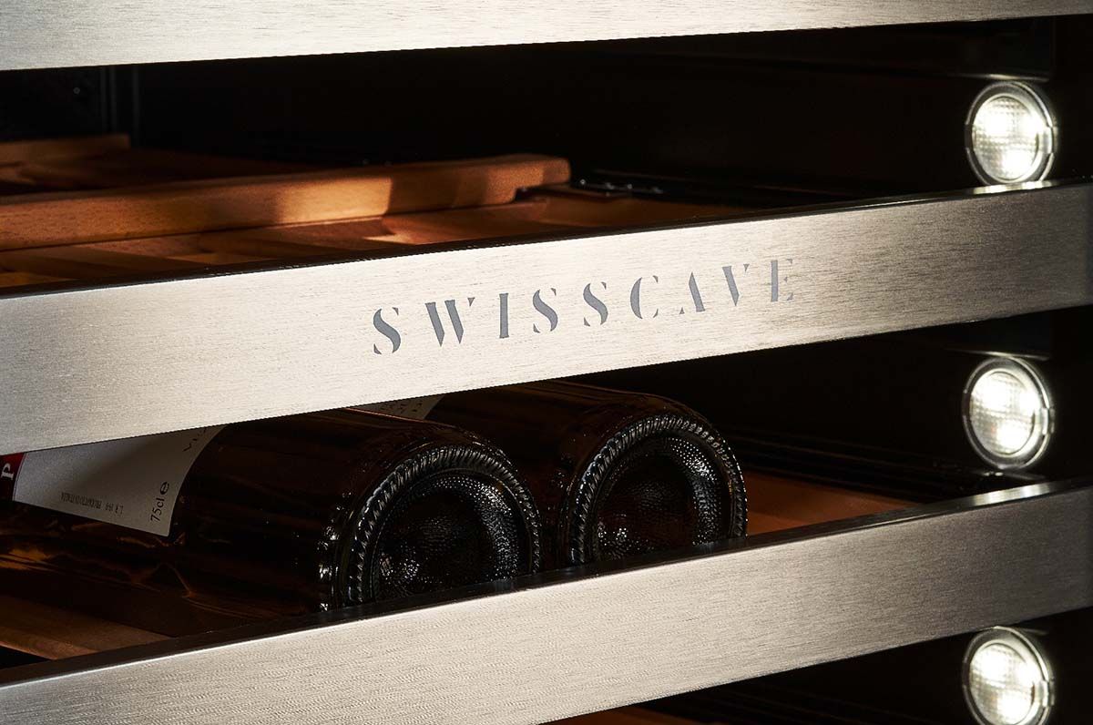 Exchangable pull-out front panels for wine coolers