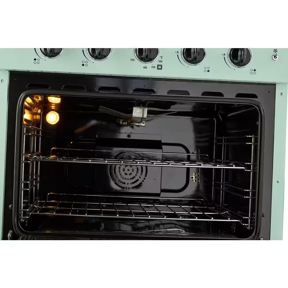 Classic Retro 30 In. 3.9 Cu. Ft. Retro Gas Range with Convection Oven in Summer Mint Green