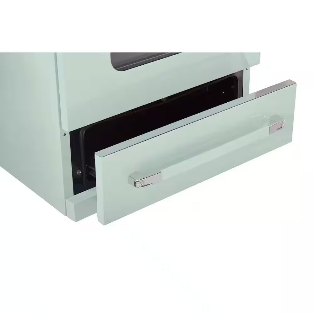 Classic Retro 30 In. 3.9 Cu. Ft. Retro Gas Range with Convection Oven in Summer Mint Green