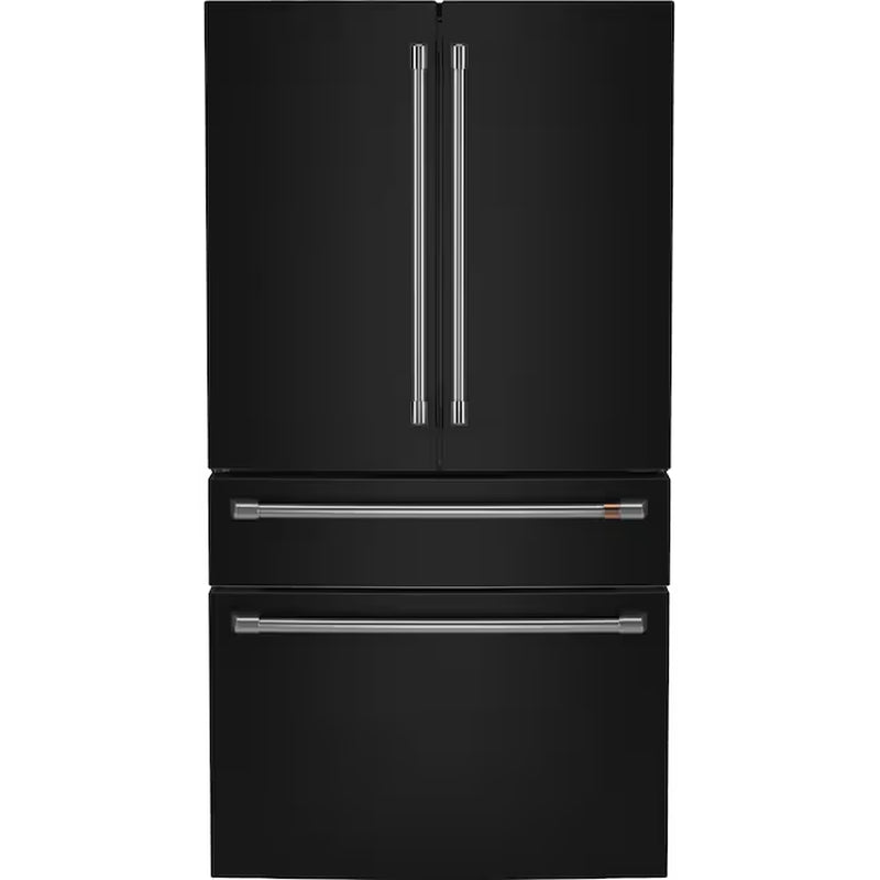 Counter-Depth 22.3-Cu Ft 4 -Door 36-In Wide Smart Compatible French Door Refrigerator with Ice Maker with Water and Ice Dispenser ( Platinum Glass ) ENERGY STAR Certified