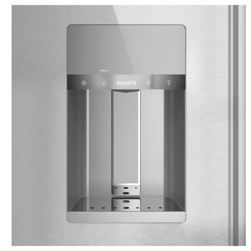 Counter-Depth 22.3-Cu Ft 4 -Door 36-In Wide Smart Compatible French Door Refrigerator with Ice Maker with Water and Ice Dispenser ( Platinum Glass ) ENERGY STAR Certified