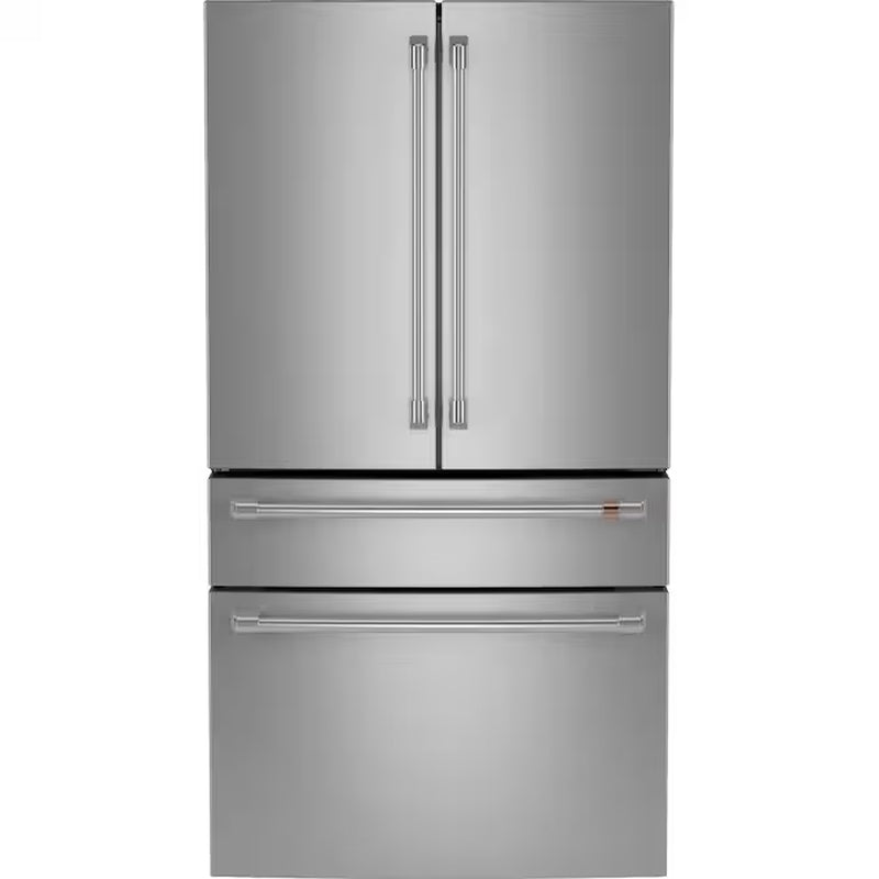 Counter-Depth 22.3-Cu Ft 4 -Door 36-In Wide Smart Compatible French Door Refrigerator with Ice Maker with Water and Ice Dispenser ( Platinum Glass ) ENERGY STAR Certified