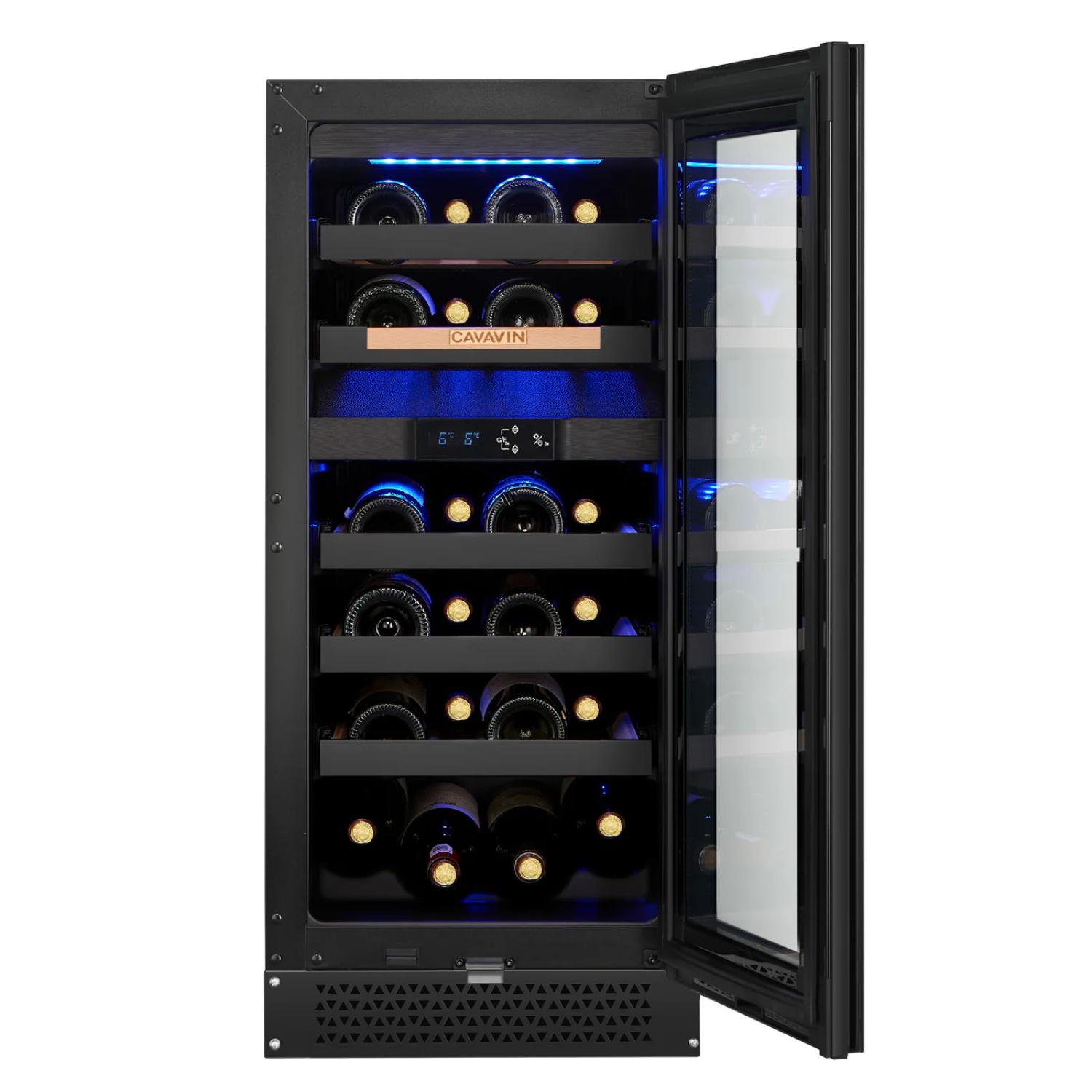 VINOA 24-bottle dual-zone black finish cellar