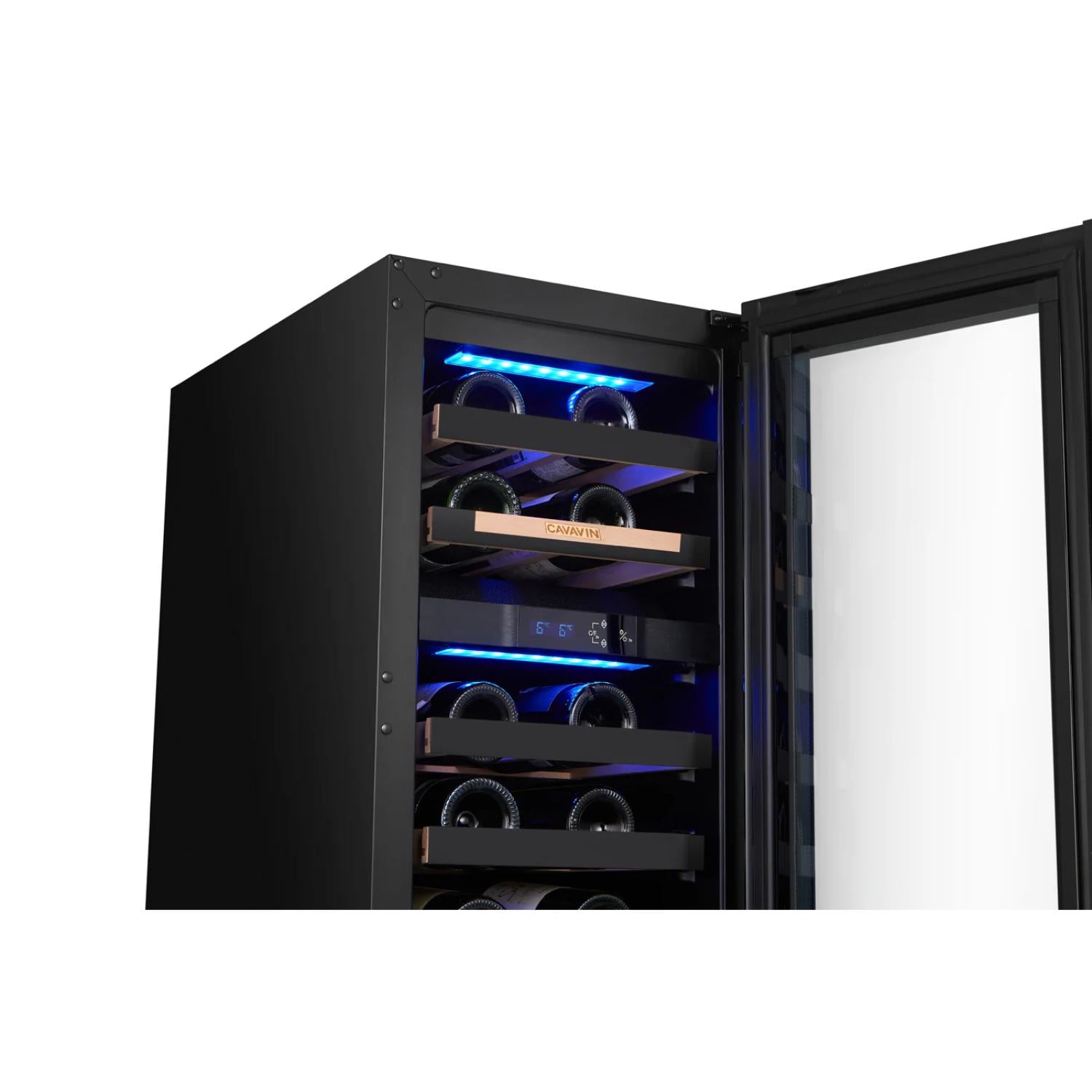 VINOA 24-bottle dual-zone black finish cellar