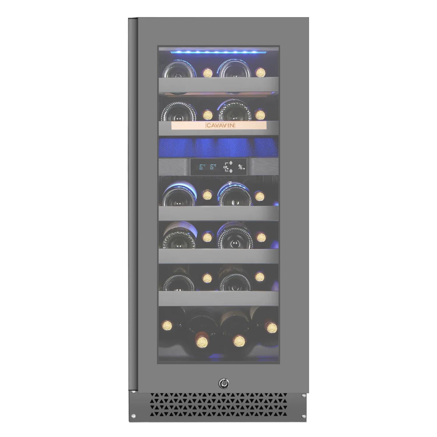VINOA 24-bottle dual-zone dark grey cellar
