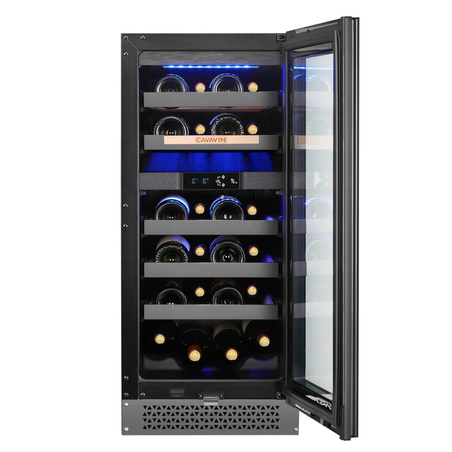 VINOA 24-bottle dual-zone dark grey cellar