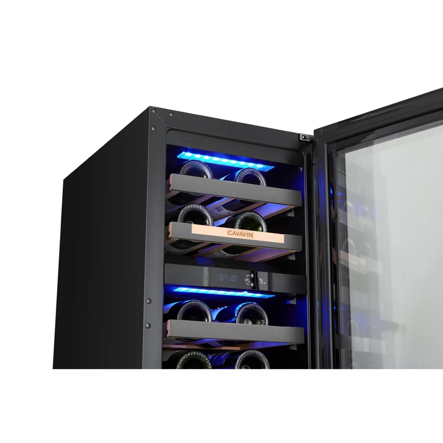 VINOA 24-bottle dual-zone dark grey cellar