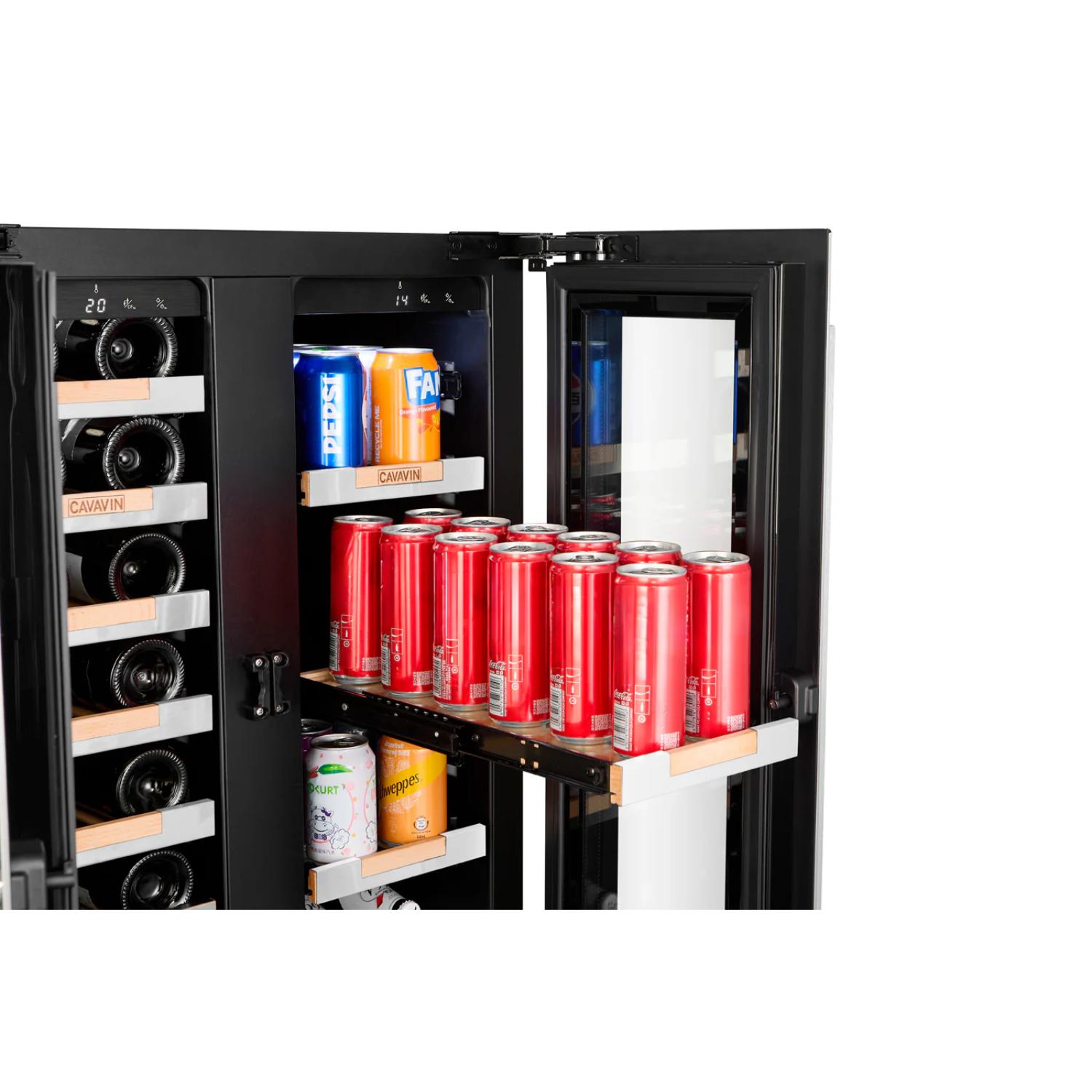 VINOA Beverage Center bottles and cans