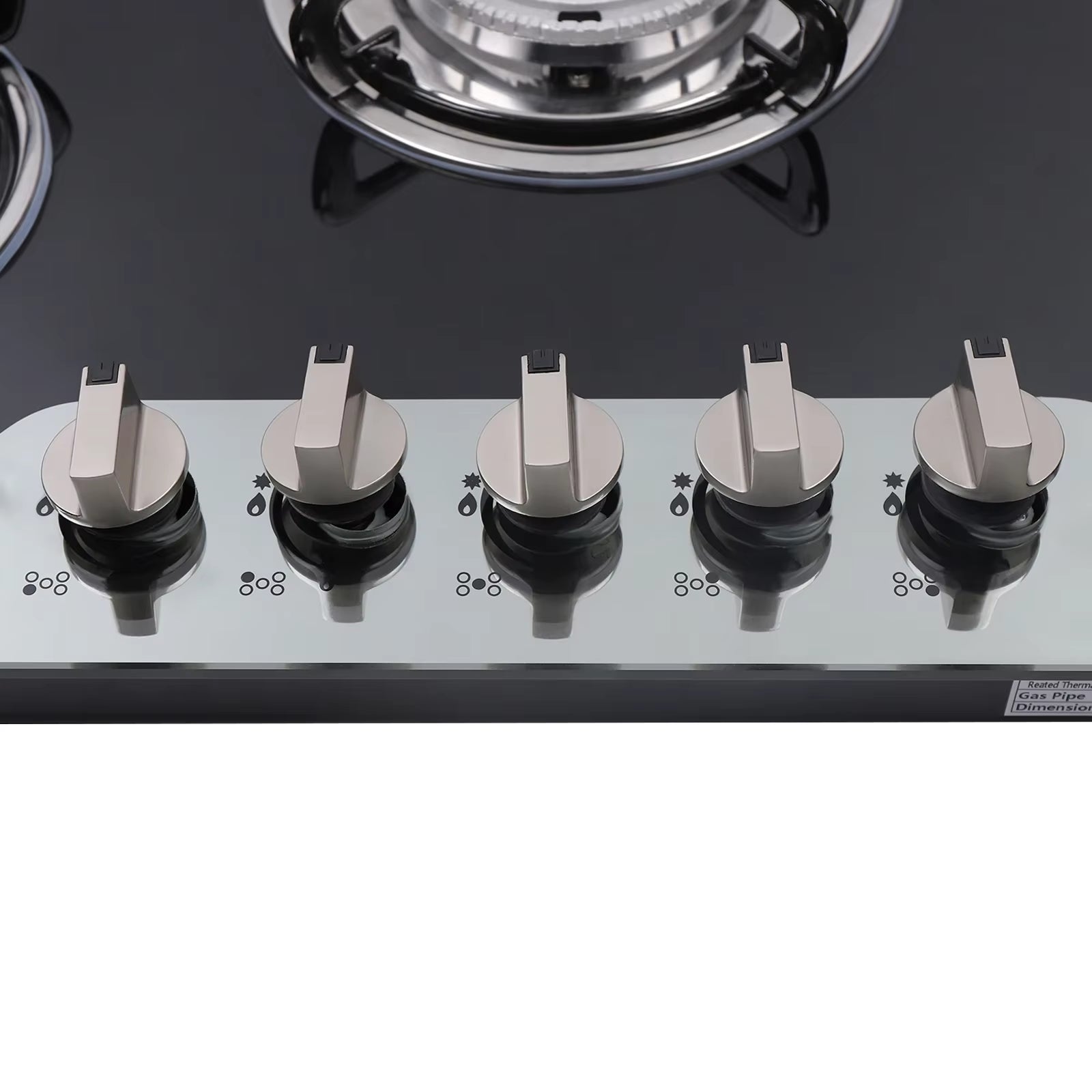 5 Burner Built-In Gas Stove Cast Iron Gas Hob Burner Cooker LPG NG Dual Fuel Stainless Steel Gas Hob Cooktop