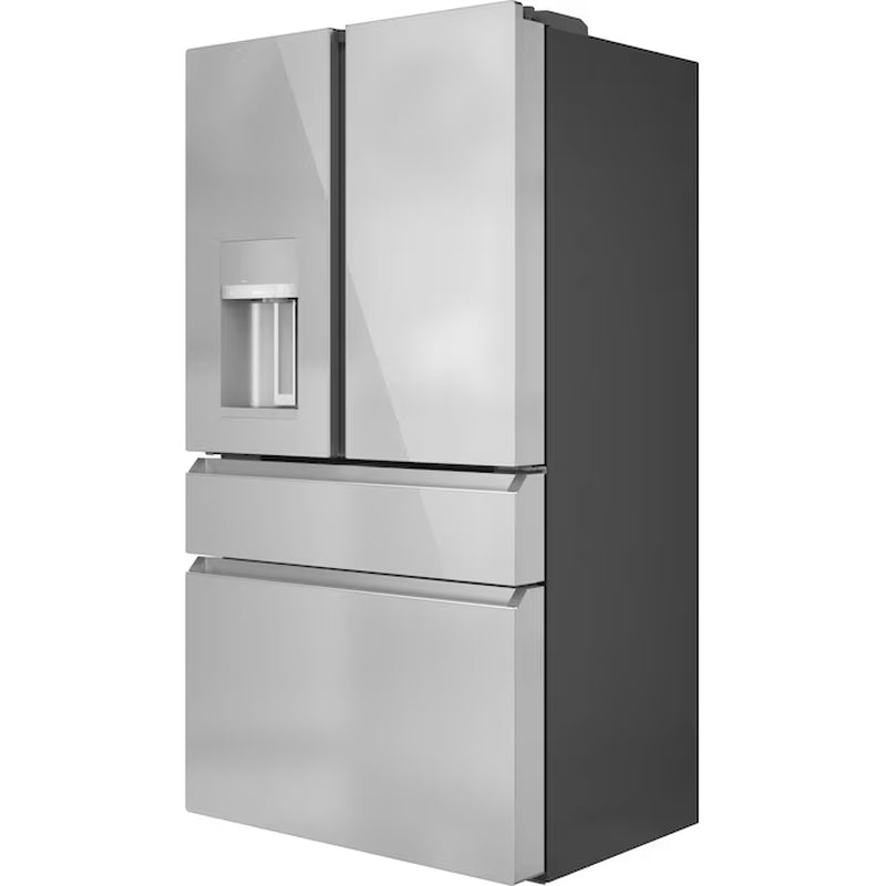 Counter-Depth 22.3-Cu Ft 4 -Door 36-In Wide Smart Compatible French Door Refrigerator with Ice Maker with Water and Ice Dispenser ( Platinum Glass ) ENERGY STAR Certified