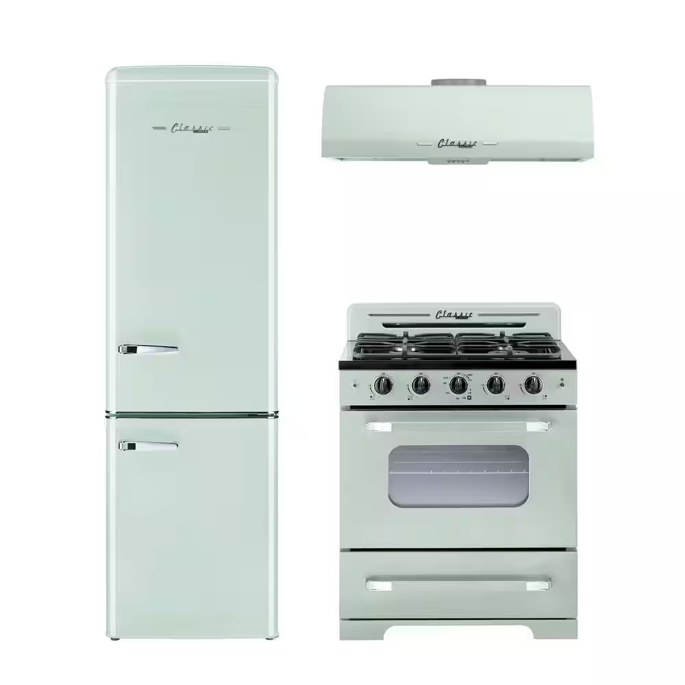 Classic Retro 30 In. 3.9 Cu. Ft. Retro Gas Range with Convection Oven in Summer Mint Green