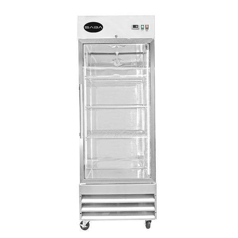 29 In. W 23 Cu. Ft. One Glass Door Display Commercial Reach in Upright Refrigerator in Stainless Steel