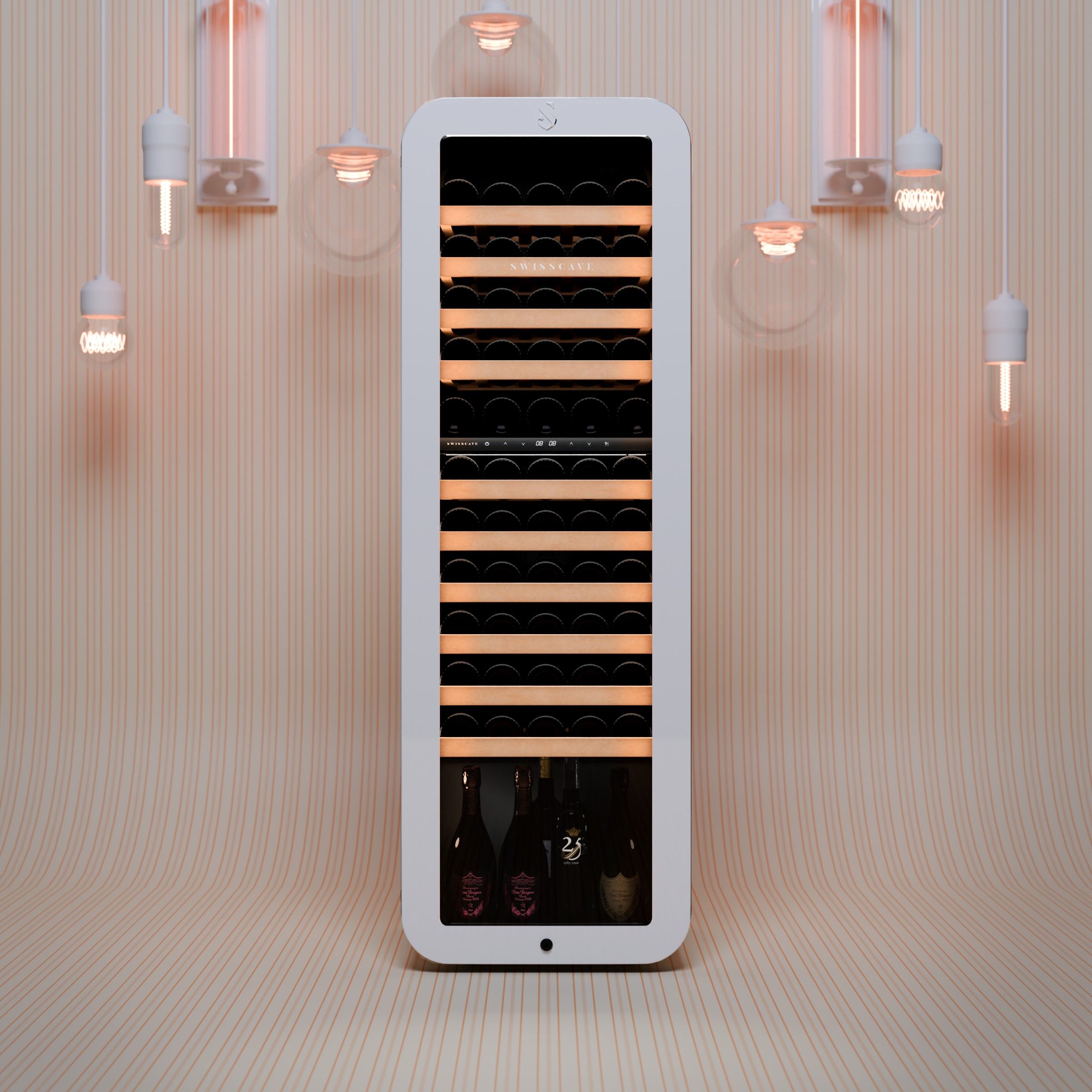 Swisscave WHITE dual zone wine cooler 68 bottle WLB-320DF