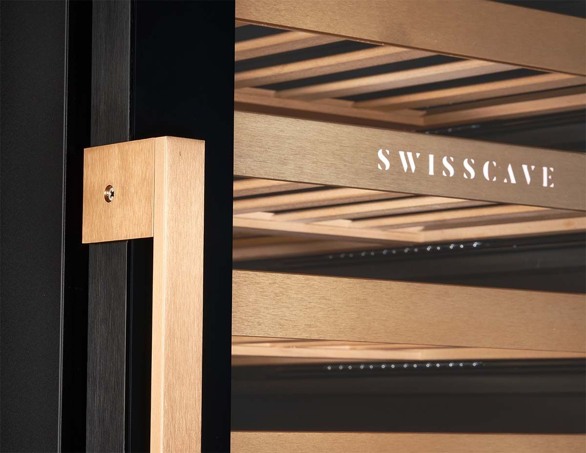 Swisscave Exchangable door handles made of brushed precious metal