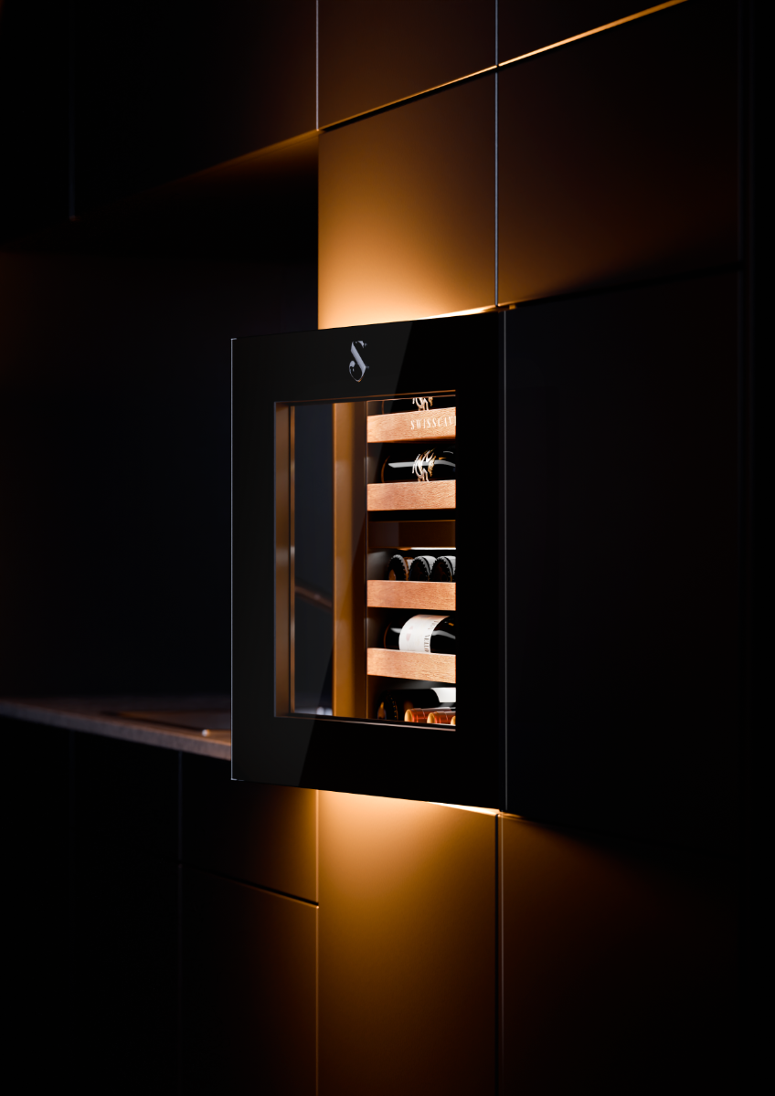 Swisscave Dual Zone Wine Cooler Touch to Open 26 bottle WIB-60DFT