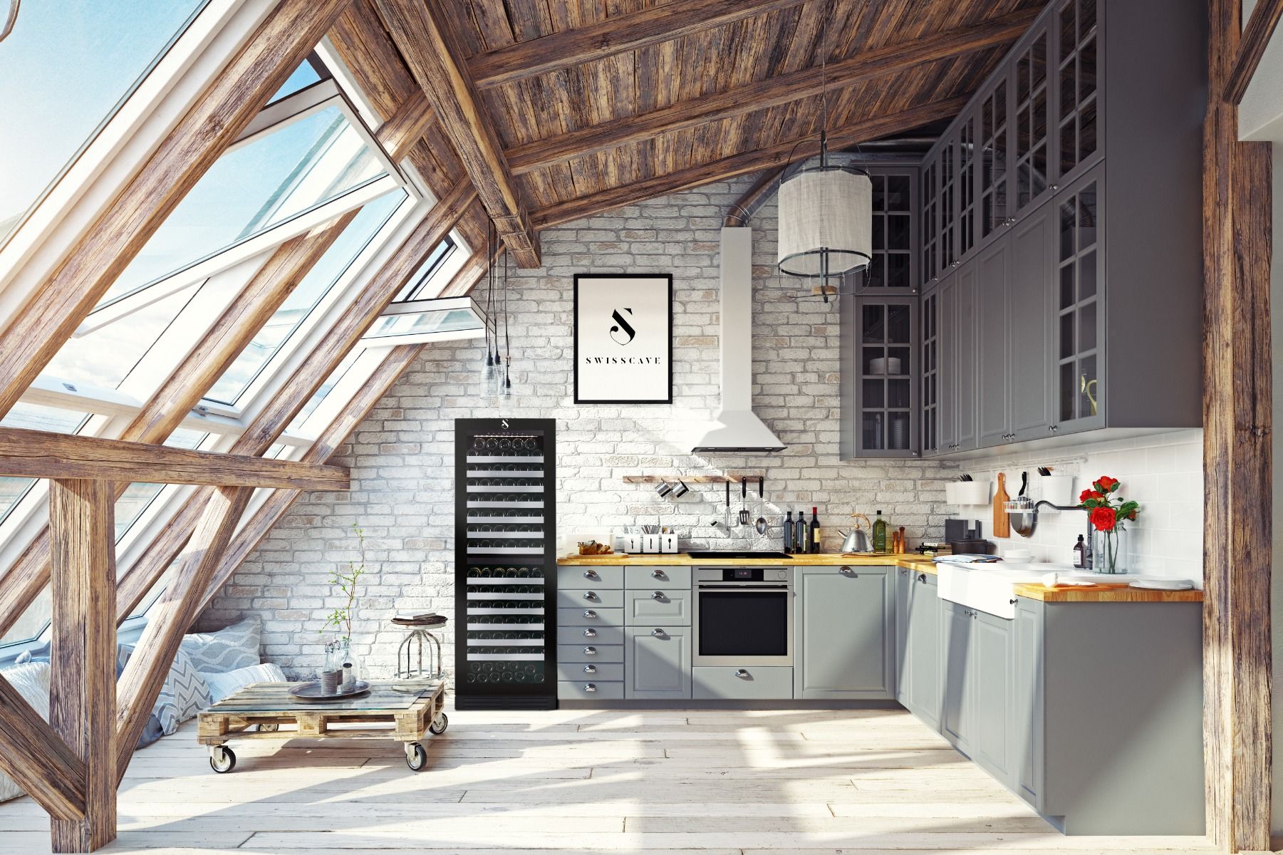 Swisscave Dual Zone Wine Cooler 152 bottle WLB-460DF-MIX