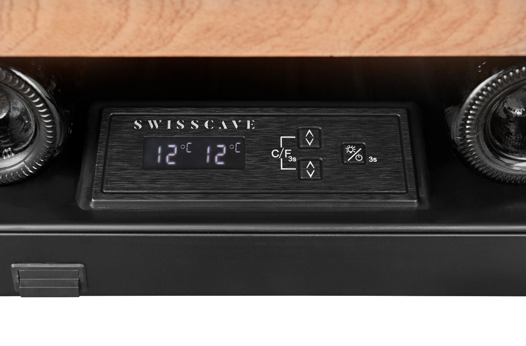 Swisscave Dual Zone Wine Cooler Panel ready 26 bottle WIB-60DFP
